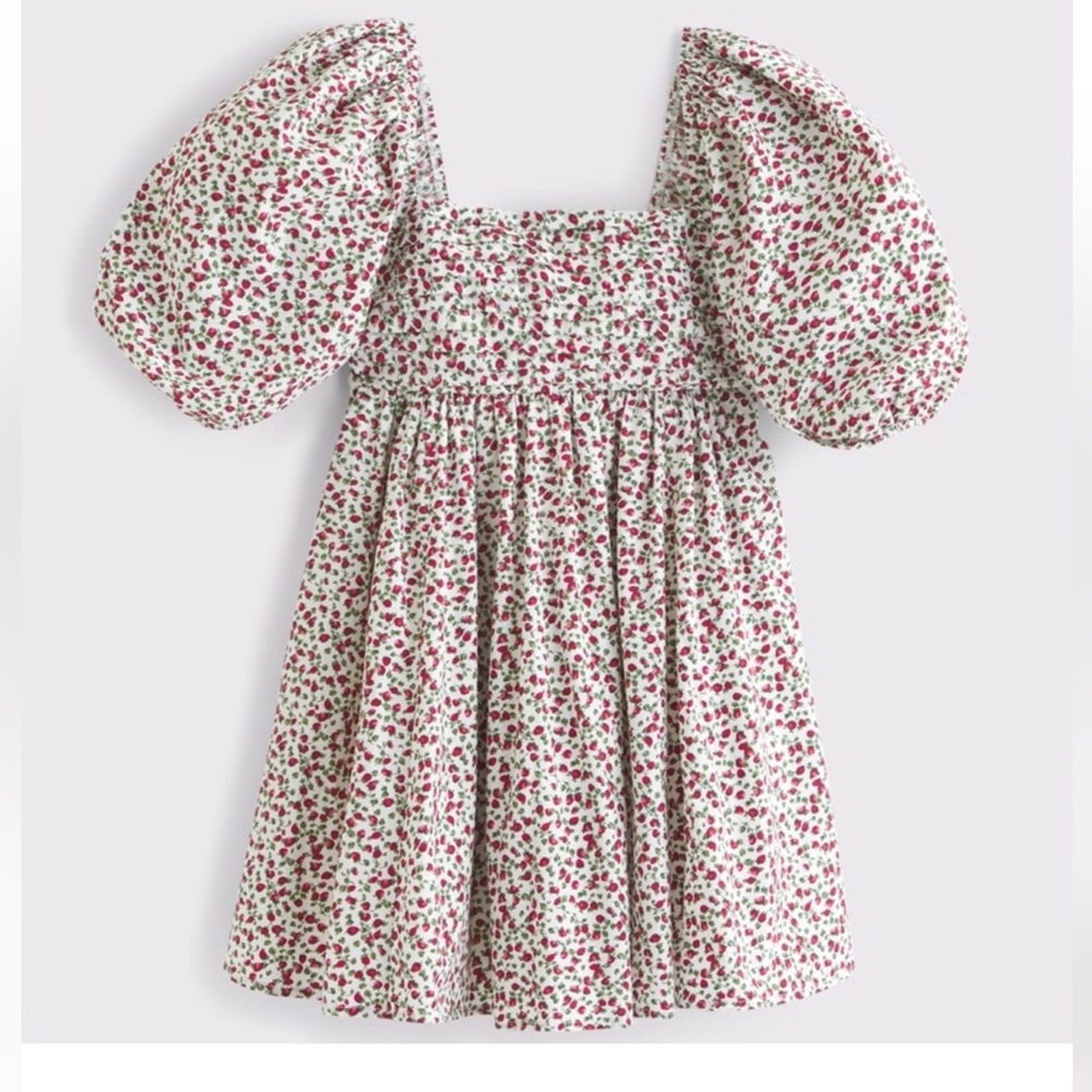Abercrombie & Fitch Women's Emerson Poplin Puff Sleeve Mini Dress